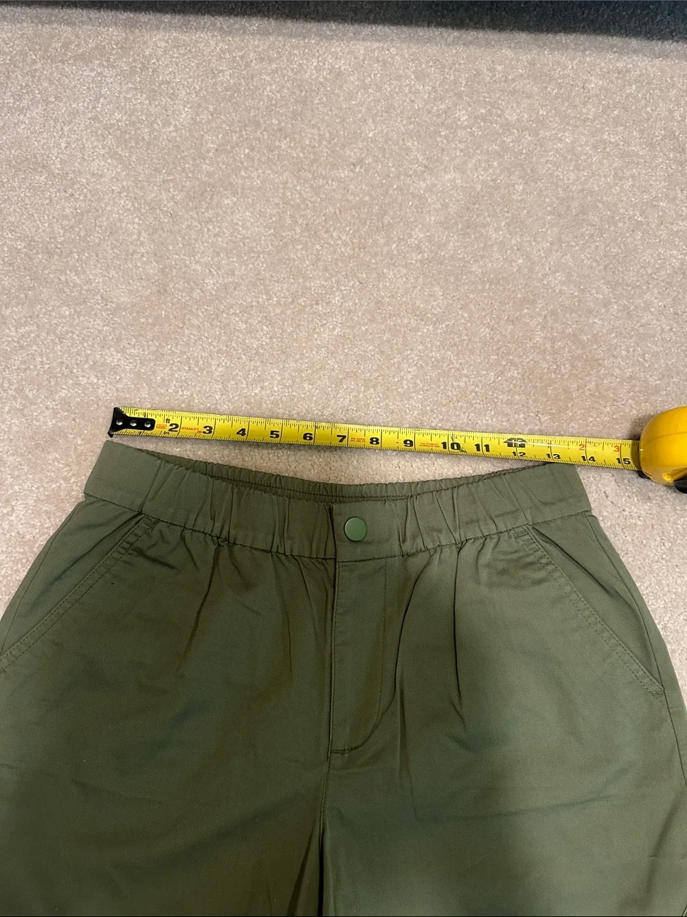 J. Crew Olive Athletic Shorts with Elastic Waist